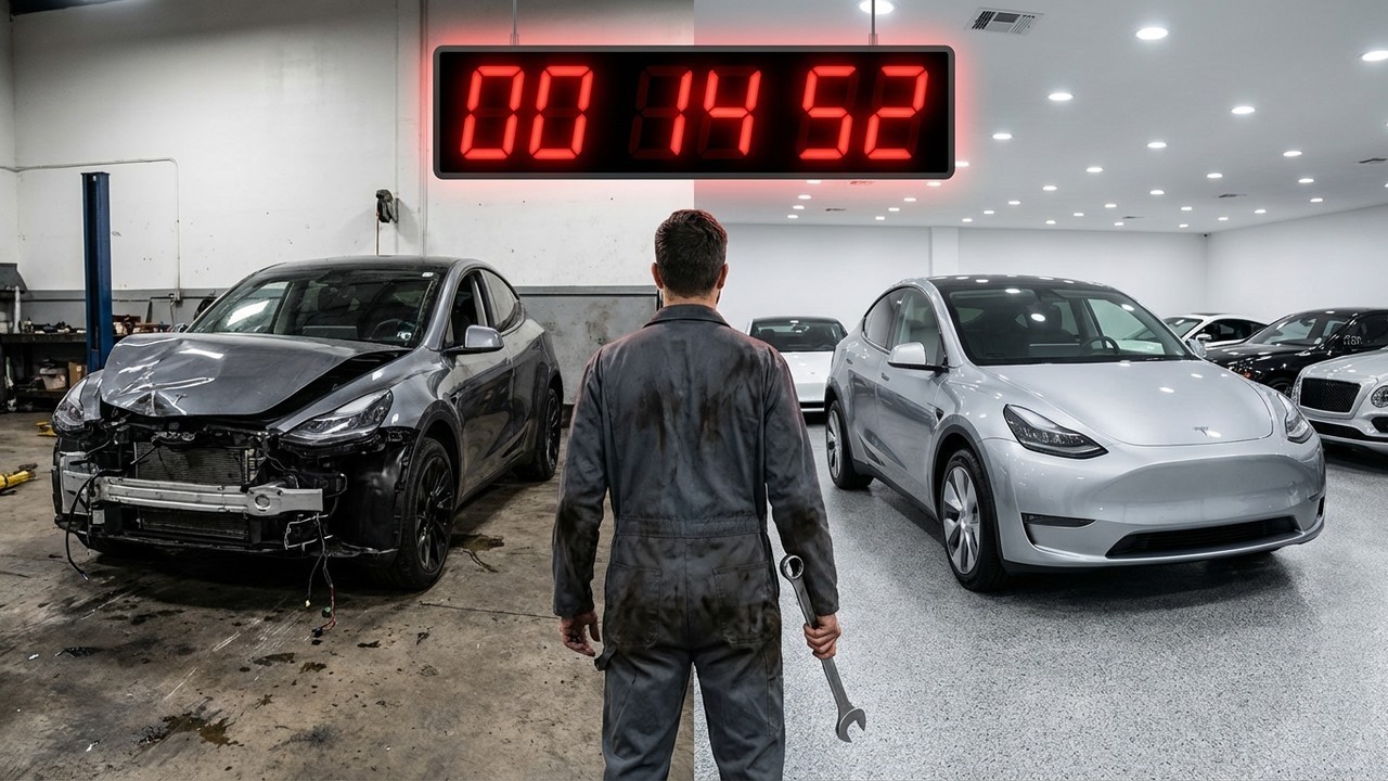 Rebuilding a Wrecked Tesla Model Y in 16 Hours