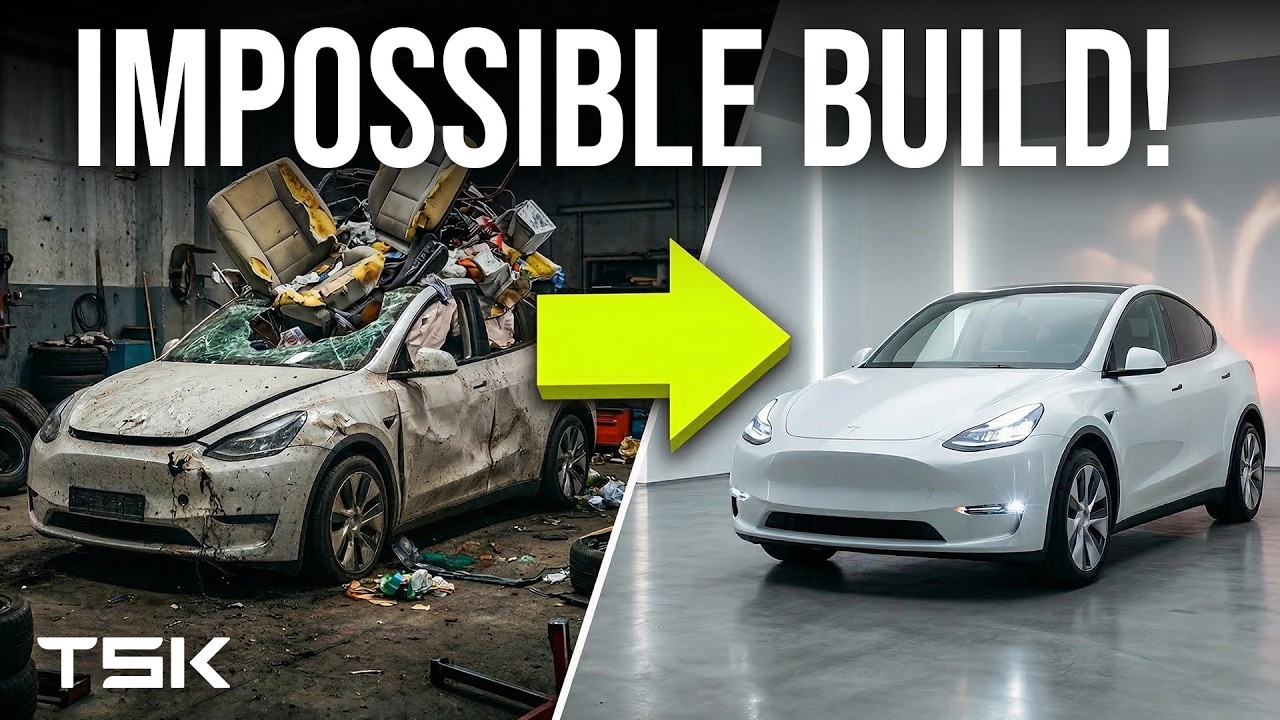 Rebuilding a Wrecked Tesla Model Y in 16 Hours